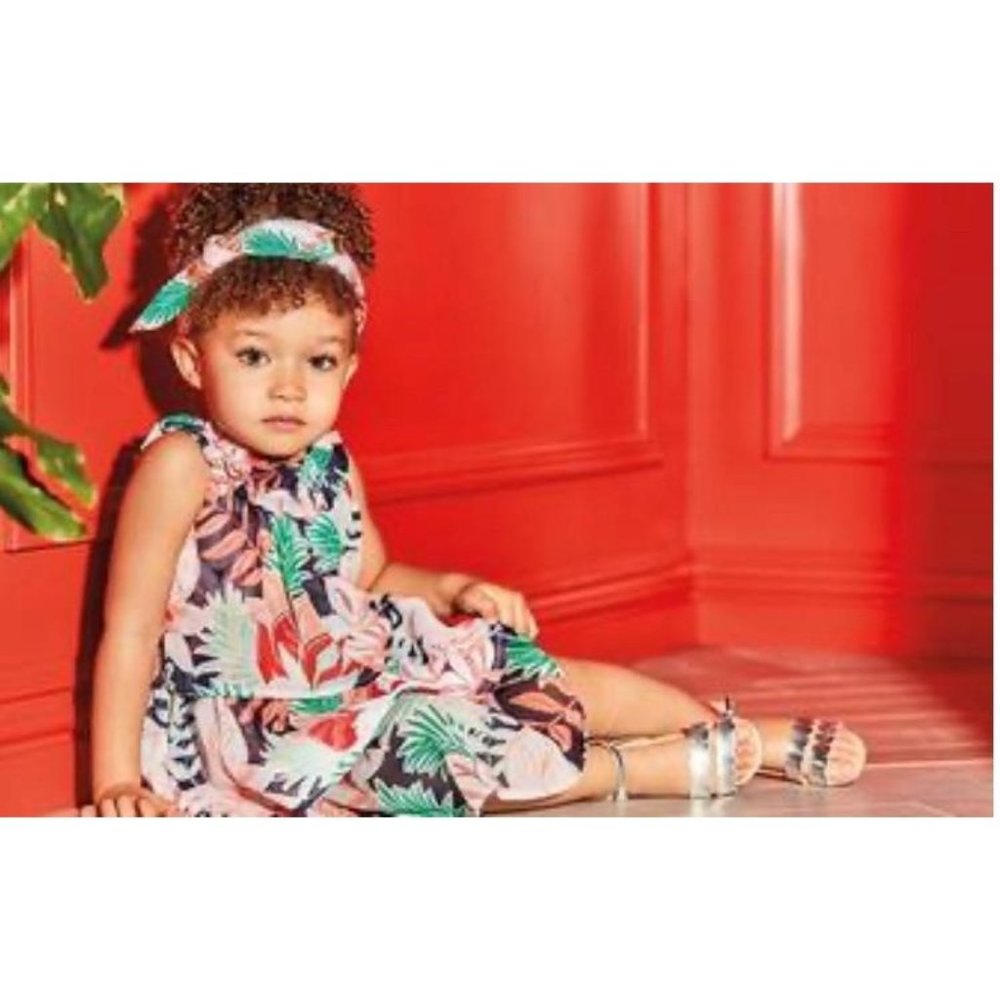 NWT Janie and Jack Palm Paradise Tiered Ruffle Dress Size 3
